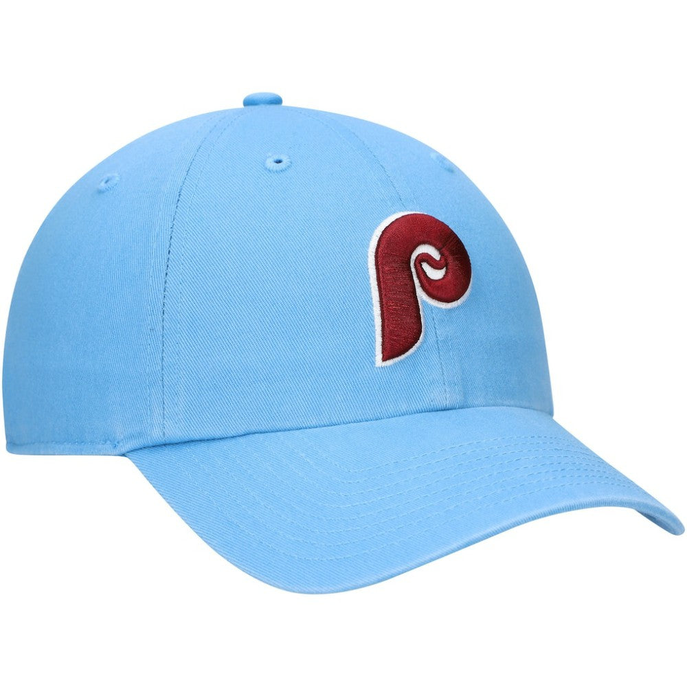 Philadelphia Phillies Logo Cooperstown Collection Clean Up Adjustable Hat Light Blue | 47 brand