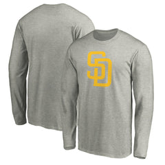 San Diego Padres Official Team Logo Long Sleeve T-Shirt Heather Gray