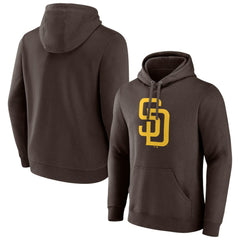 San Diego Padres Official Logo Fitted Pullover Hoodie Brown