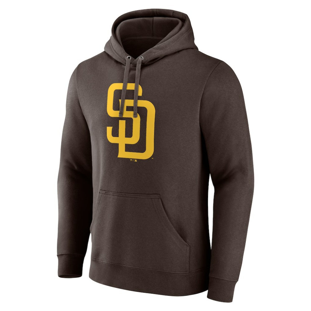 San Diego Padres Official Logo Fitted Pullover Hoodie Brown