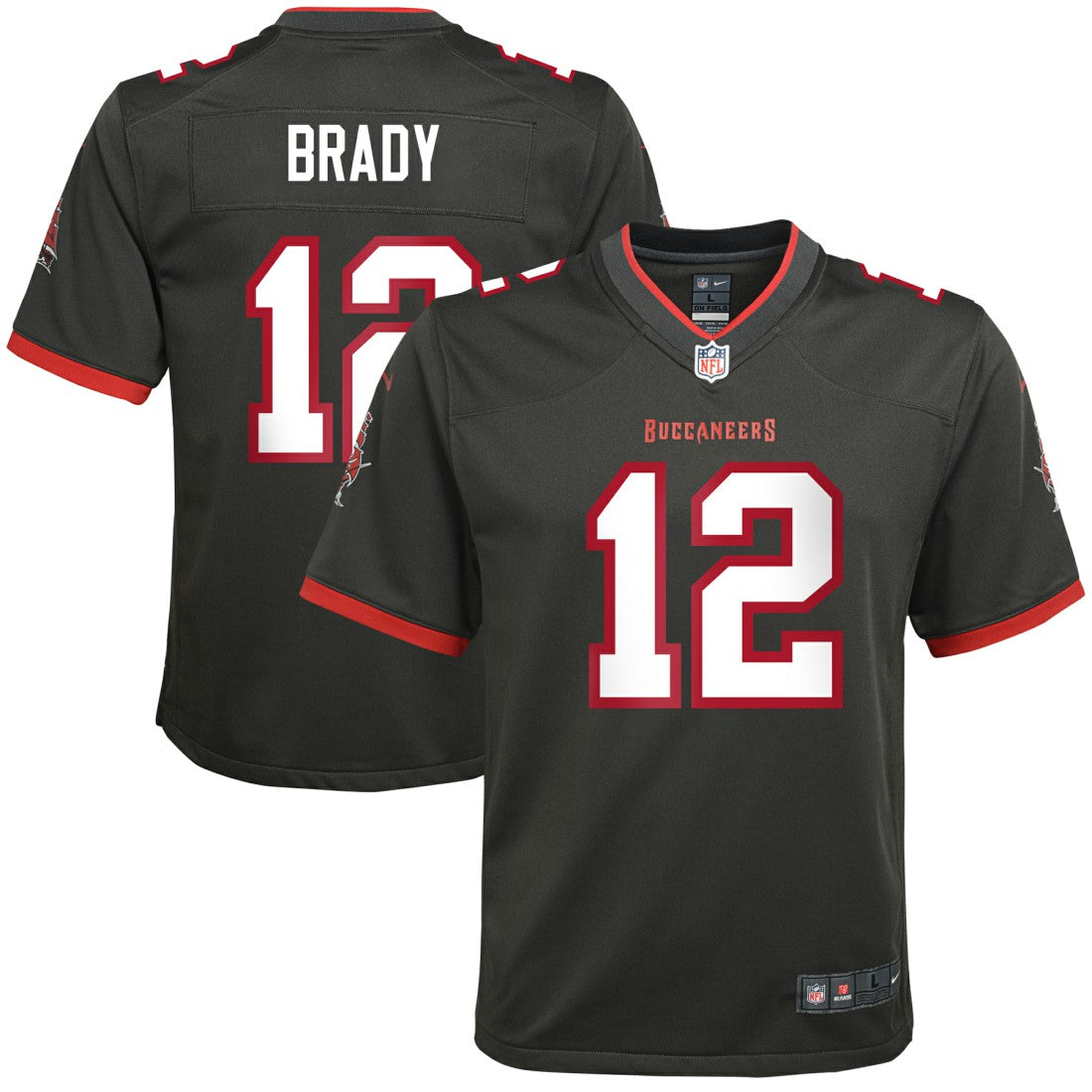 Tom Brady Tampa Bay Buccaneers Youth Alternate Game Jersey - Pewter