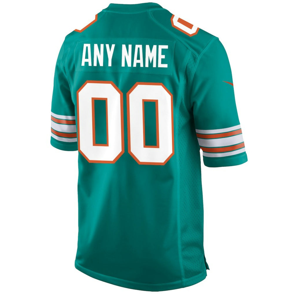 Miami Dolphins Alternate Custom Game Jersey - Aqua