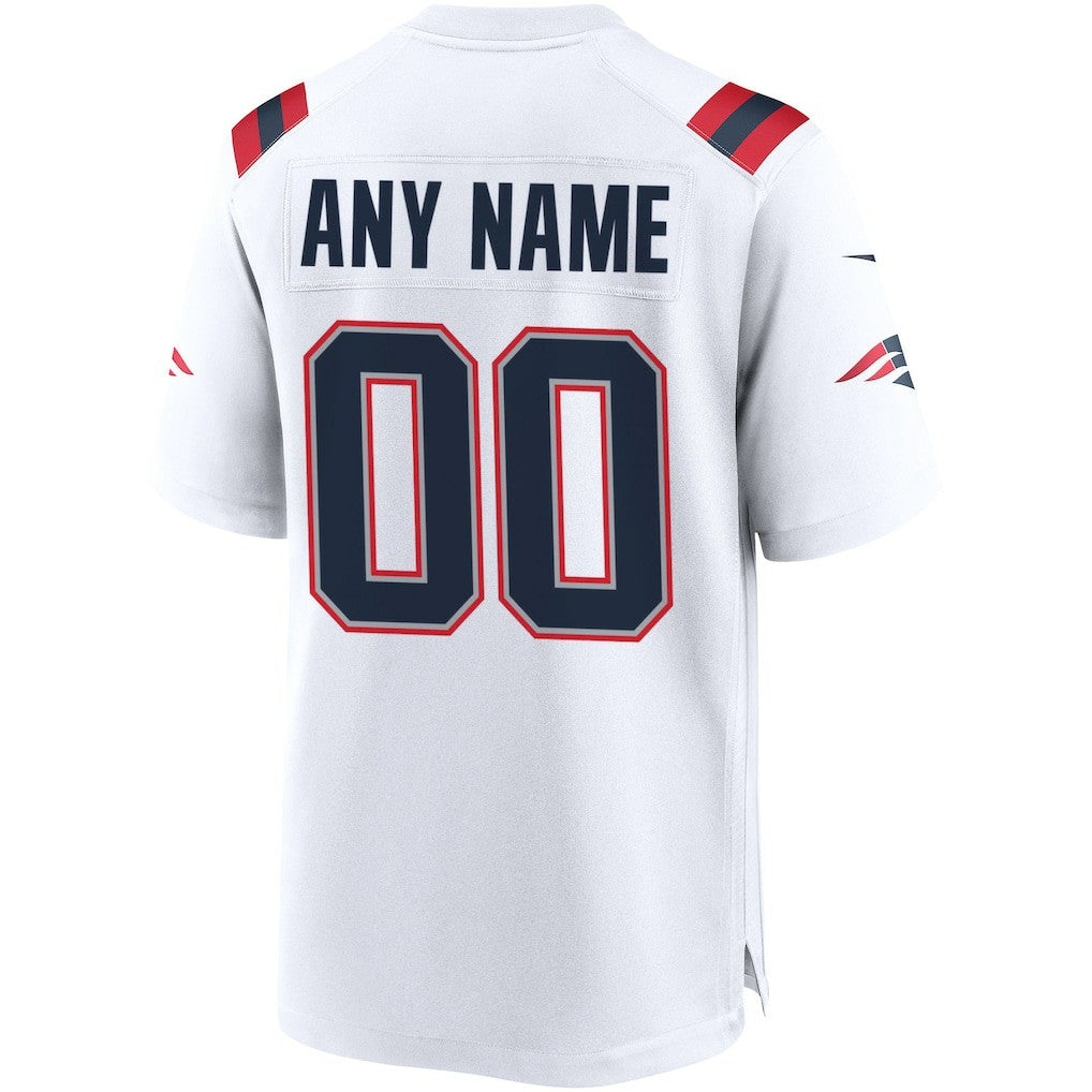 New England Patriots Custom Game Jersey - White