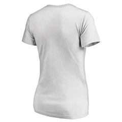 Athletics Women's Floral Arched Logo V-Neck T-Shirt White