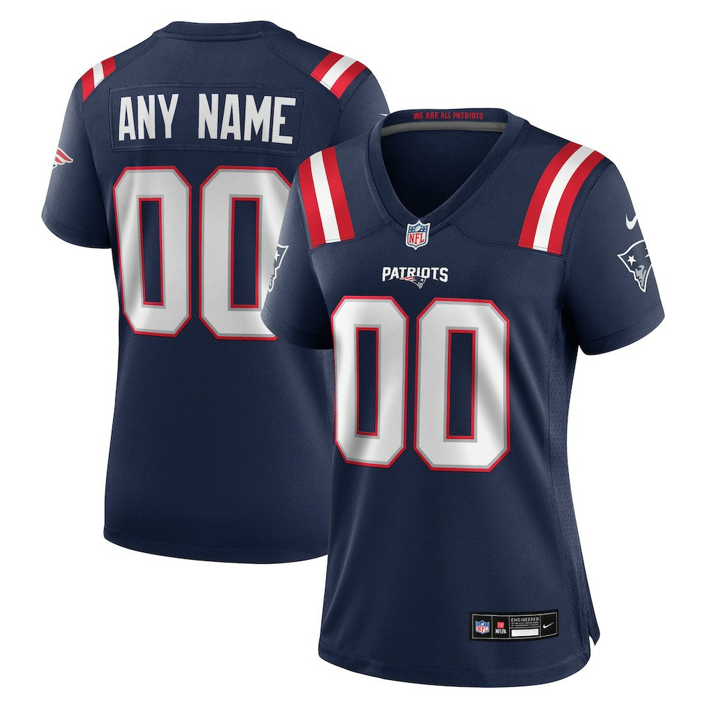 New England Patriots Women's Custom Game Jersey - Navy