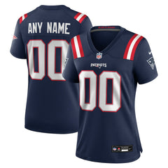 New England Patriots Women's Custom Game Jersey - Navy