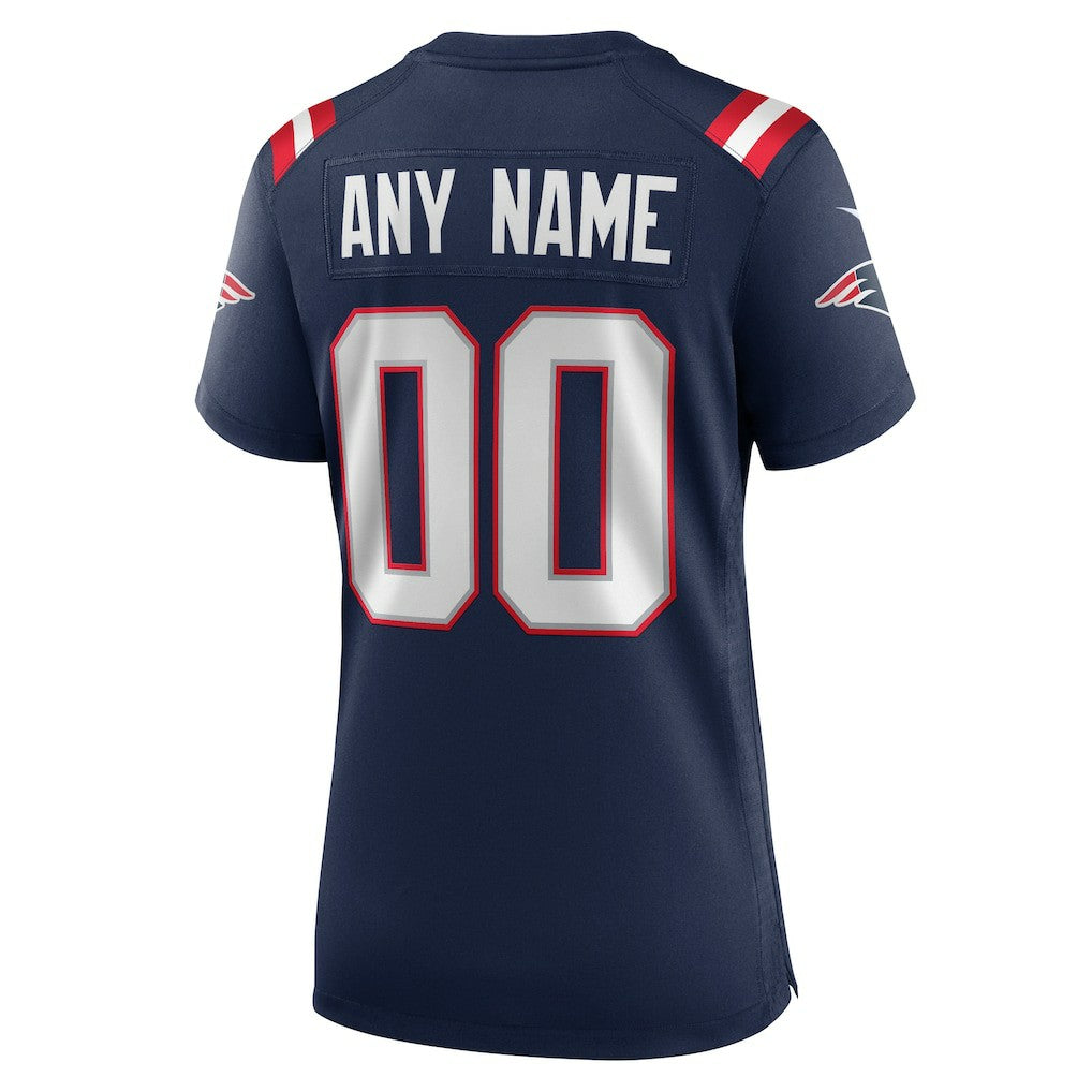 New England Patriots Women's Custom Game Jersey - Navy