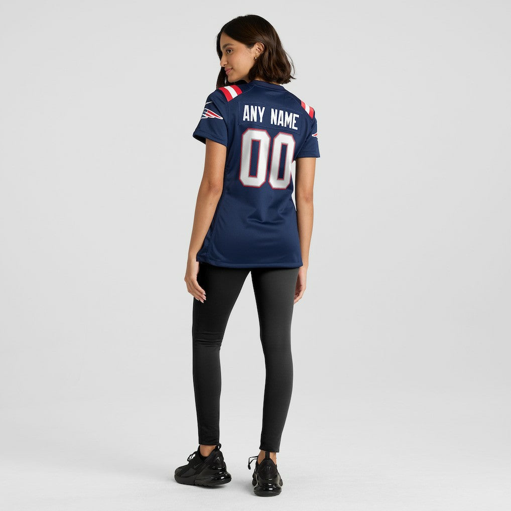 New England Patriots Women's Custom Game Jersey - Navy