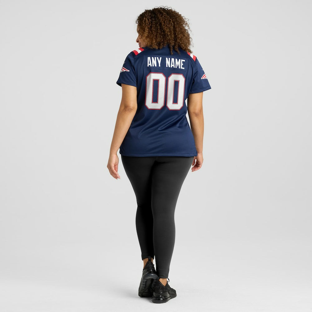 New England Patriots Women's Custom Game Jersey - Navy