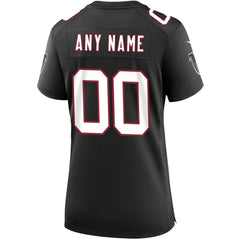 Atlanta Falcons Women's Throwback Custom Game Jersey - Black
