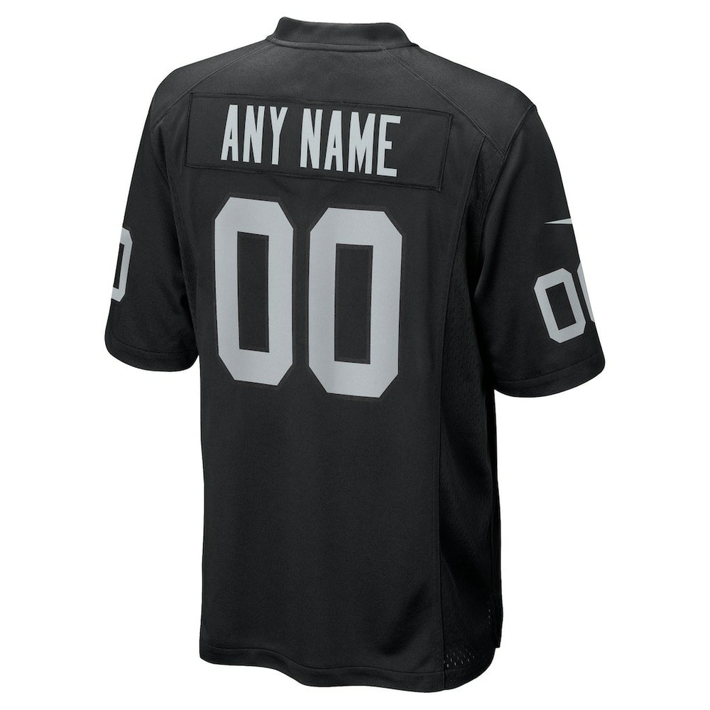 Las Vegas Raiders Youth Custom Game Jersey - Black
