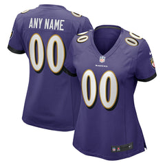 Baltimore Ravens Women's Custom Game Jersey - Purple