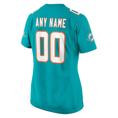 Miami Dolphins Women's Custom Game Jersey - Aqua