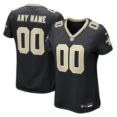New Orleans Saints Women's Custom Game Jersey - Black