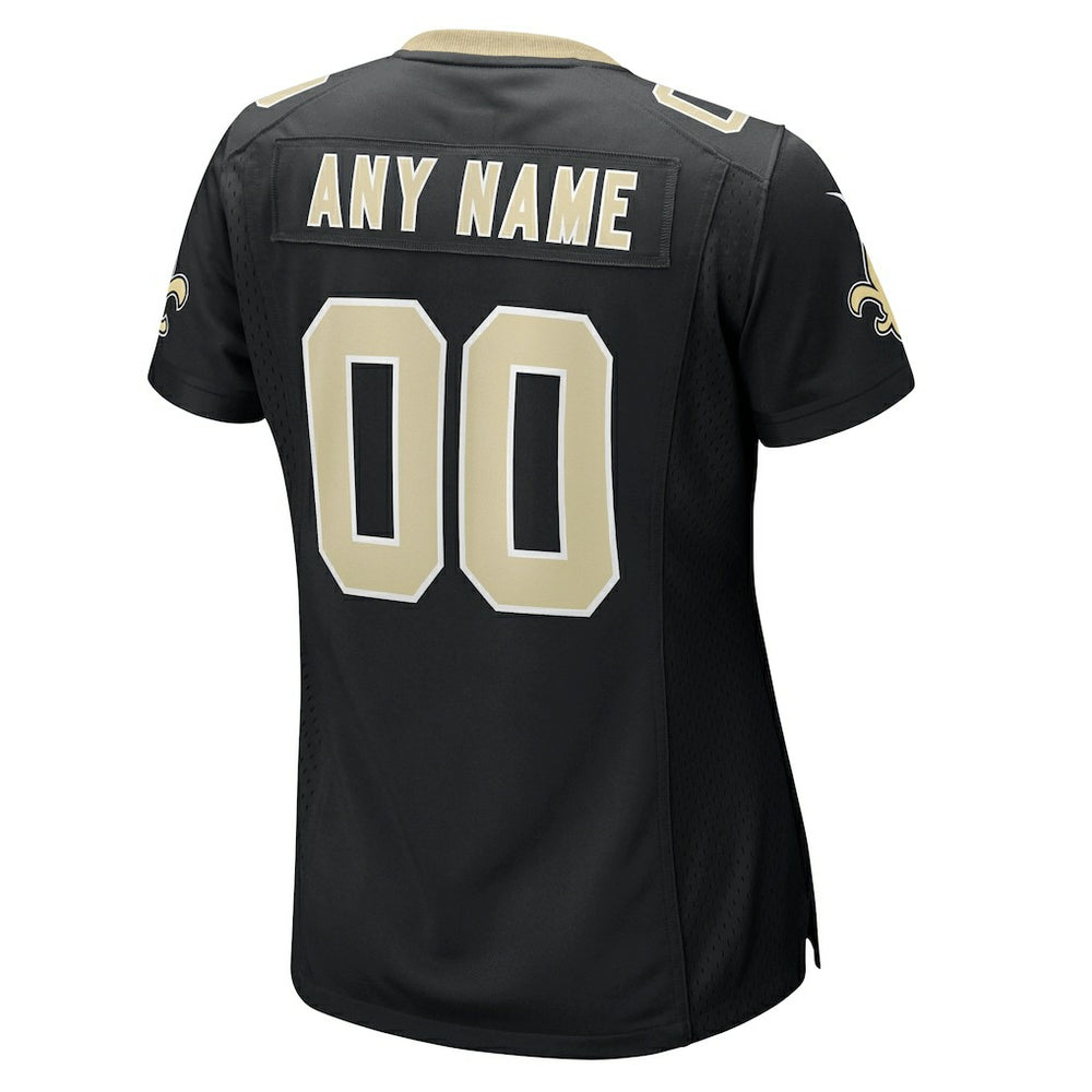 New Orleans Saints Women's Custom Game Jersey - Black