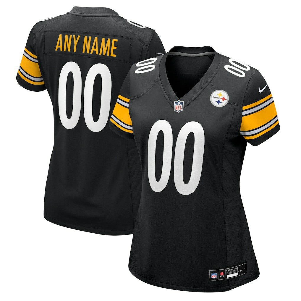 Pittsburgh Steelers Women's Custom Game Jersey - Black