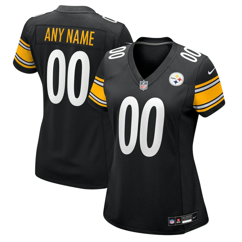 Pittsburgh Steelers Women's Custom Game Jersey - Black