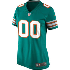 Miami Dolphins Women's Alternate Custom Game Jersey - Aqua