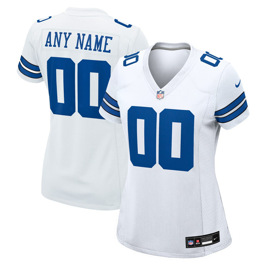 Dallas Cowboys Women's Custom Game Jersey - White