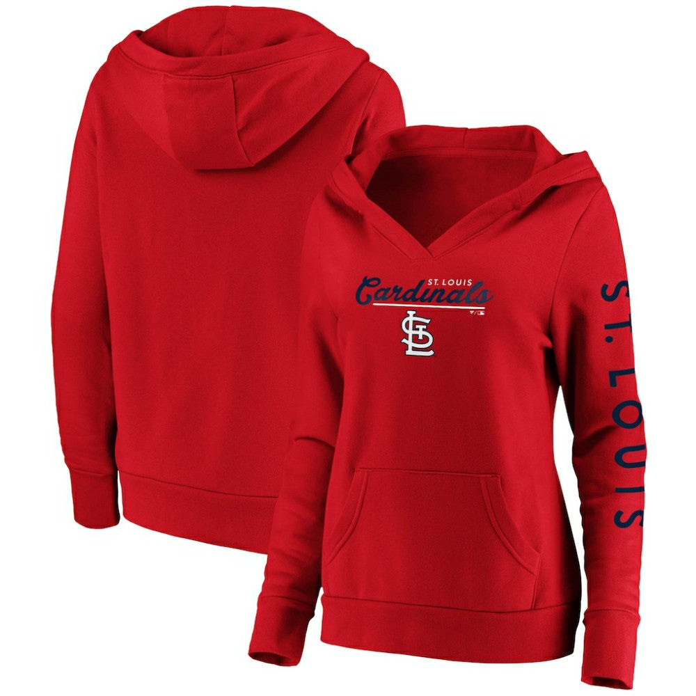 St. Louis Cardinals Women's Core High Class Crossover Pullover Hoodie Red