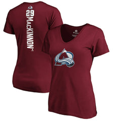 Nathan MacKinnon Colorado Avalanche Women's Playmaker V-Neck T-Shirt Garnet