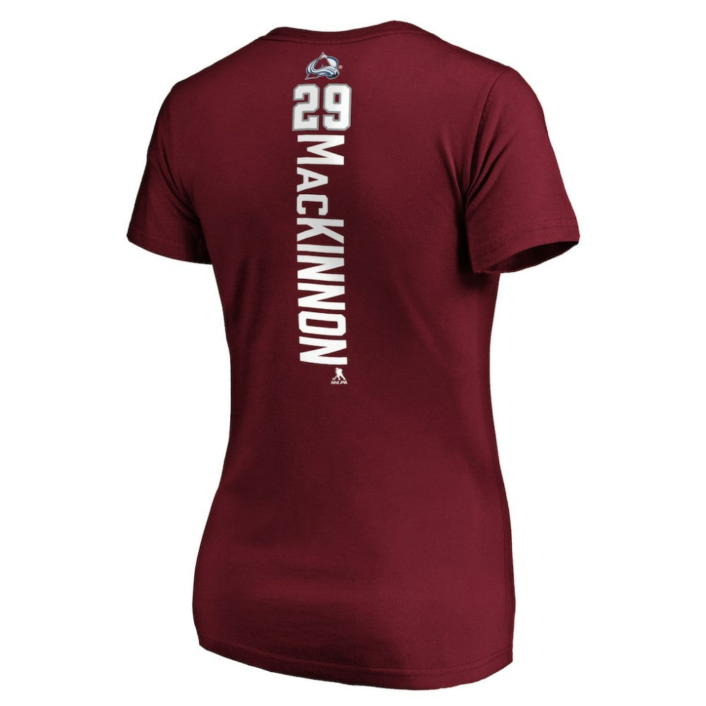 Nathan MacKinnon Colorado Avalanche Women's Playmaker V-Neck T-Shirt Garnet