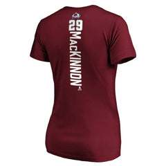 Nathan MacKinnon Colorado Avalanche Women's Playmaker V-Neck T-Shirt Garnet