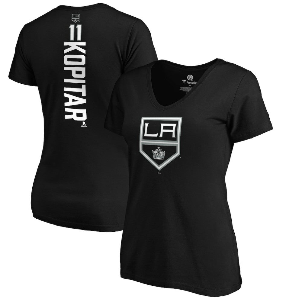 Anze Kopitar Los Angeles Kings Women's Playmaker V-Neck T-Shirt Black