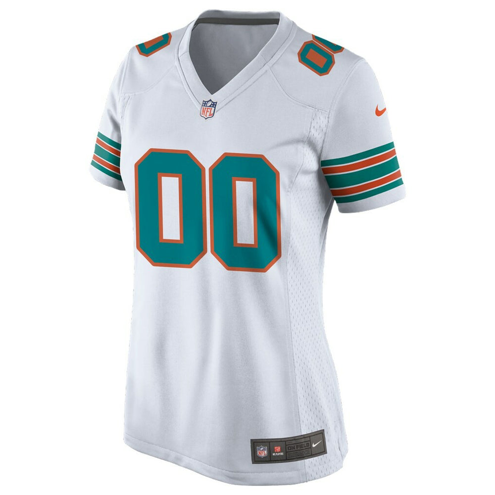 Miami Dolphins Women's Alternate Custom Game Jersey - White