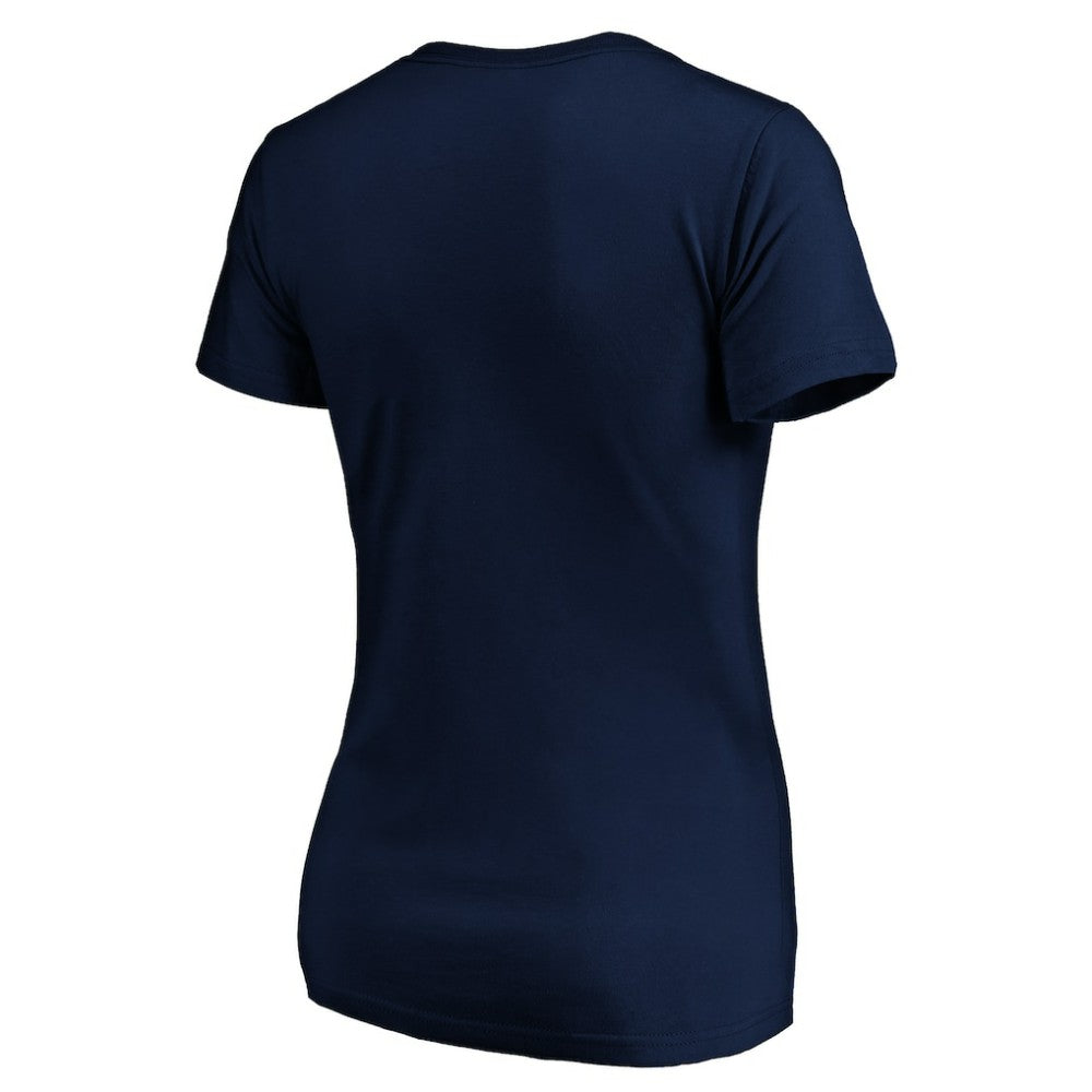 Seattle Mariners Logo Women's Banner Wave V-Neck T-Shirt Navy