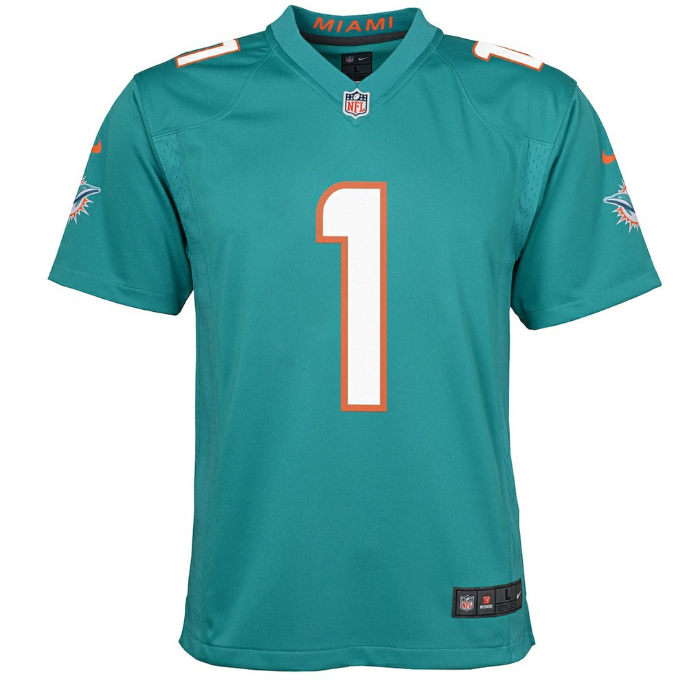 Tua Tagovailoa Miami Dolphins Youth Game Jersey - Aqua