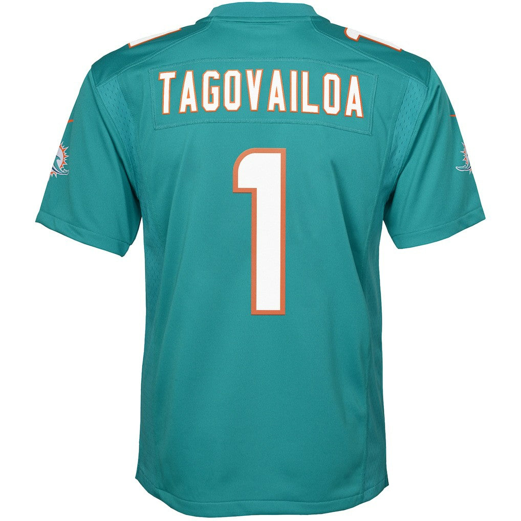 Tua Tagovailoa Miami Dolphins Youth Game Jersey - Aqua