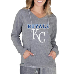 Kansas City Royals Concepts Sport Women's Mainstream Terry Long Sleeve Hoodie Top Gray