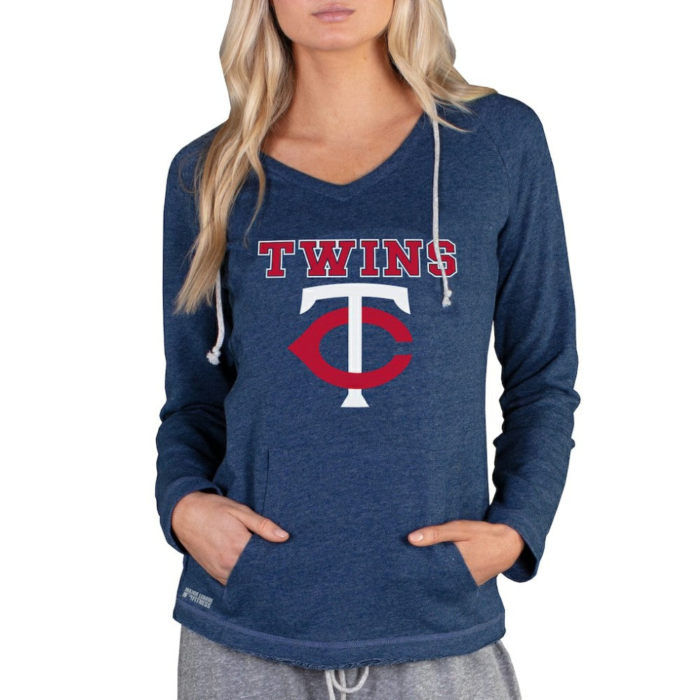 Minnesota Twins Concepts Sport Women's Mainstream Terry Long Sleeve Hoodie Top Navy