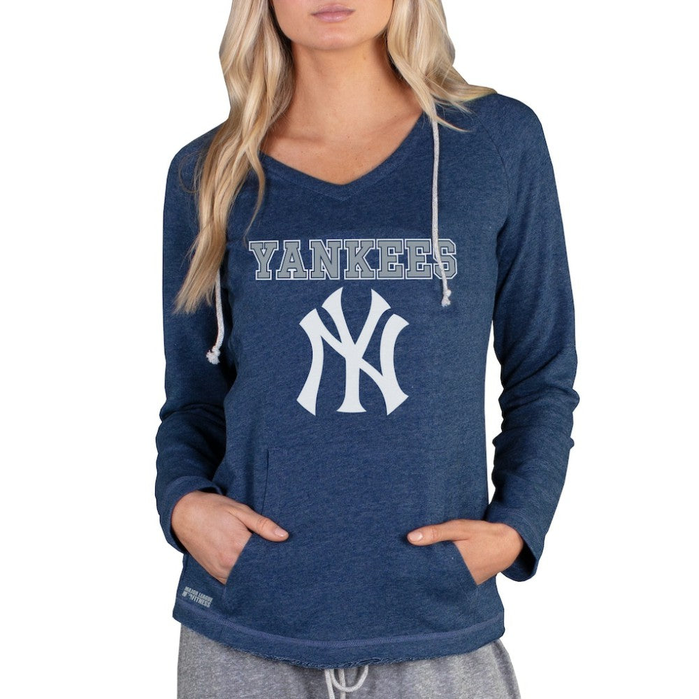 New York Yankees Concepts Sport Women's Mainstream Terry Long Sleeve Hoodie Top Navy