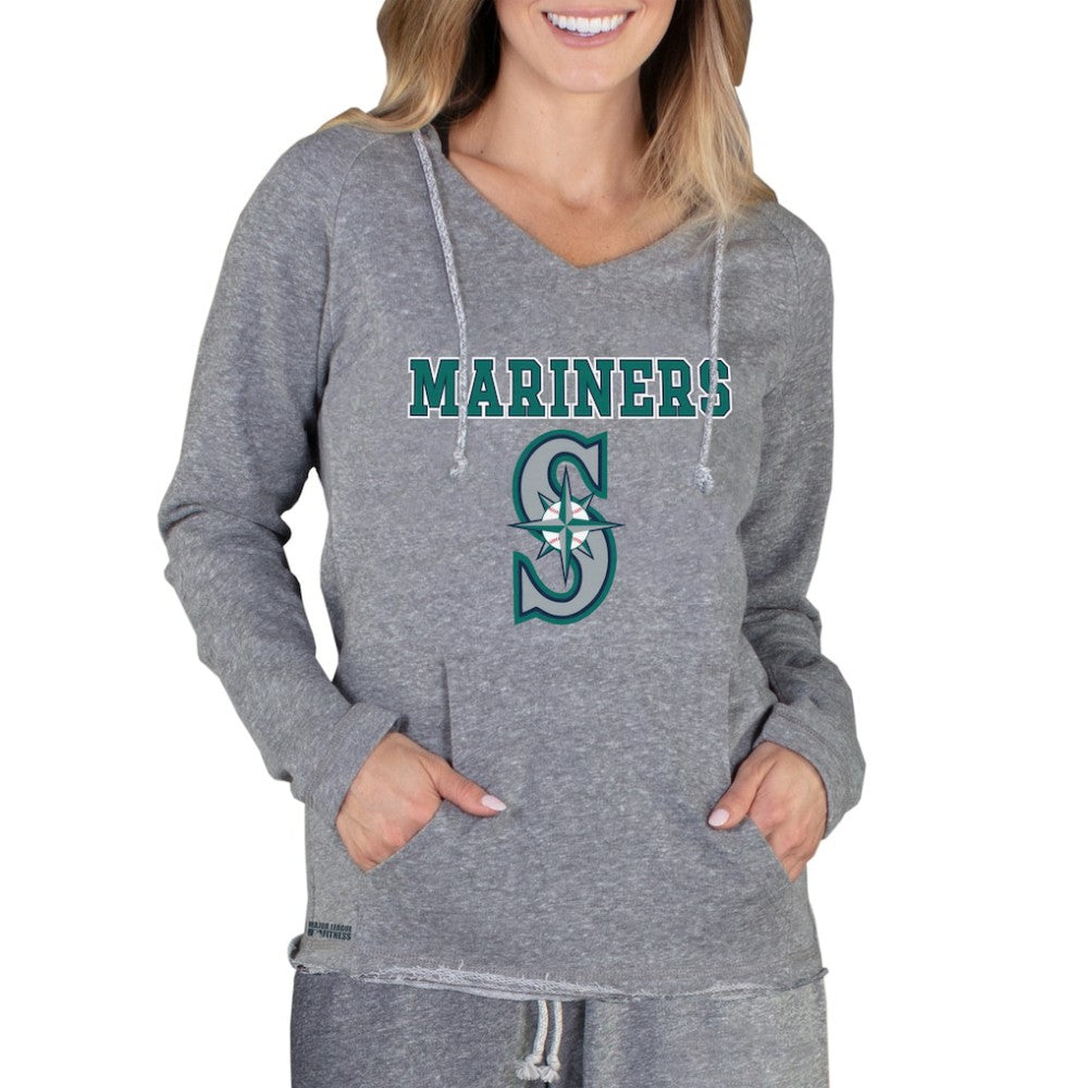 Seattle Mariners Concepts Sport Women's Mainstream Terry Long Sleeve Hoodie Top Gray