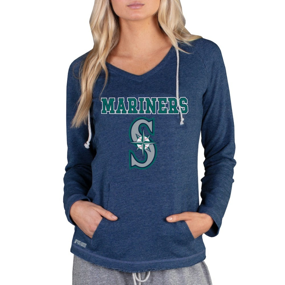 Seattle Mariners Concepts Sport Women's Mainstream Terry Long Sleeve Hoodie Top Navy