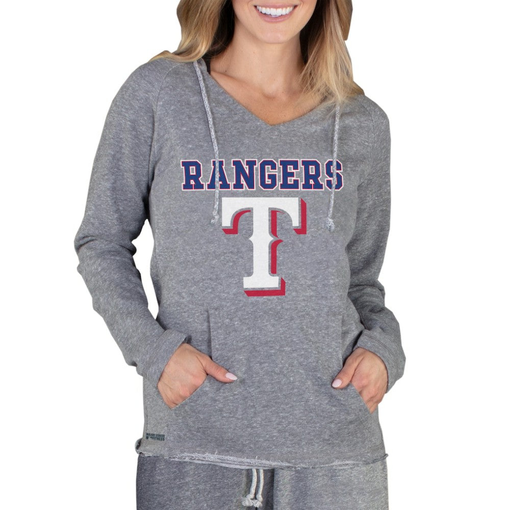 Texas Rangers Concepts Sport Women's Mainstream Terry Long Sleeve Hoodie Top Gray