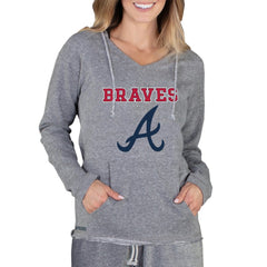 Atlanta Braves Concepts Sport Women's Mainstream Terry Long Sleeve Hoodie Top Gray
