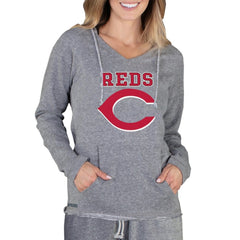 Cincinnati Reds Concepts Sport Women's Mainstream Terry Long Sleeve Hoodie Top Gray