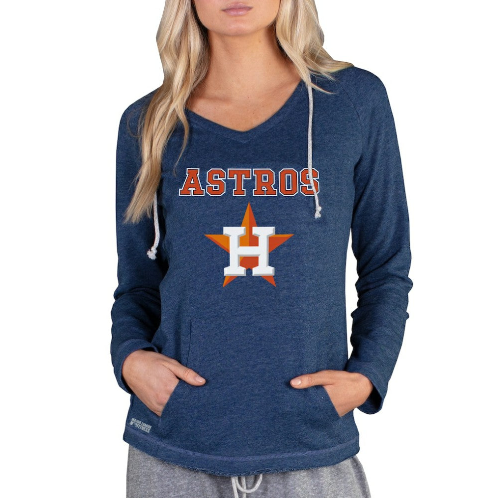 Houston Astros Concepts Sport Women's Mainstream Terry Long Sleeve Hoodie Top Navy