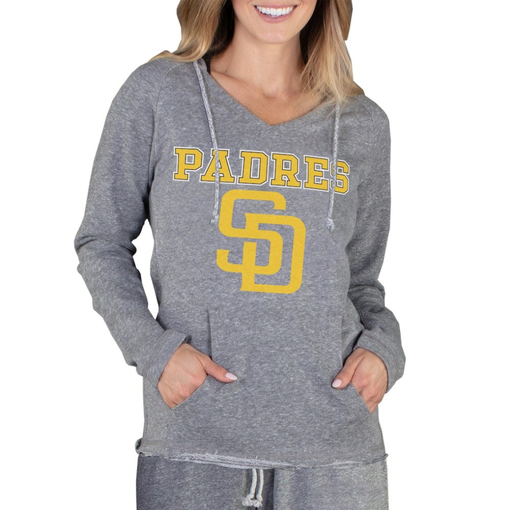 San Diego Padres Concepts Sport Women's Mainstream Terry Long Sleeve Hoodie Top Gray