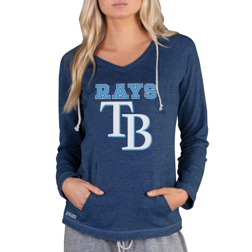 Tampa Bay Rays Concepts Sport Women's Mainstream Terry Long Sleeve Hoodie Top Navy