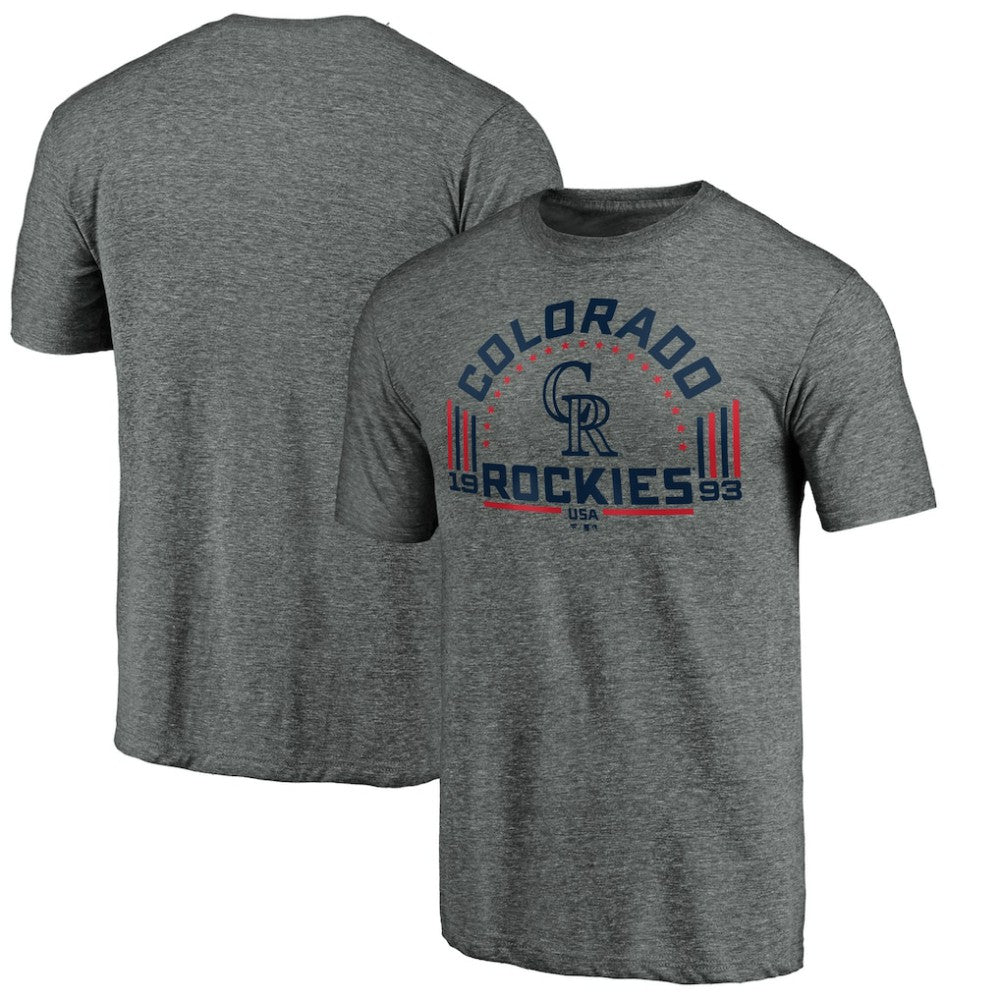 Colorado Rockies Team Freedom Tri-Blend T-Shirt Gray
