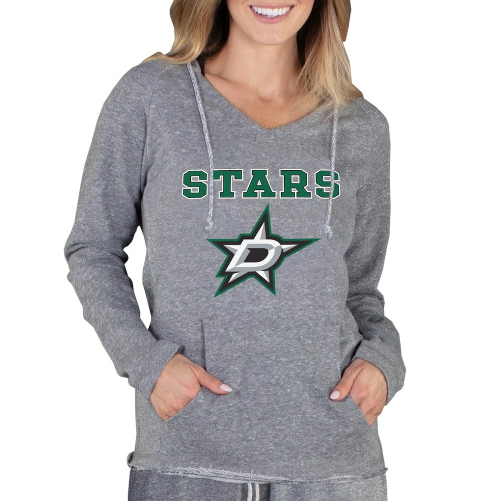 Dallas Stars Concepts Sport Women's Mainstream Terry Tri-Blend Long Sleeve Hooded Top Gray