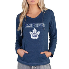 Toronto Maple Leafs Concepts Sport Women's Mainstream Terry Tri-Blend Long Sleeve Hooded Top Navy