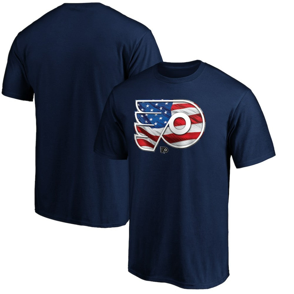Philadelphia Flyers Banner Wave Logo T-Shirt Navy
