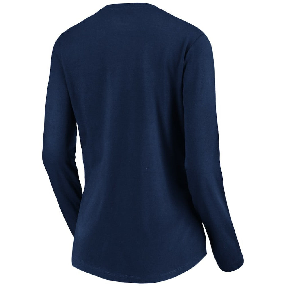 Vegas Golden Knights women's Banner Wave Logo Long Sleeve V-Neck T-Shirt Navy