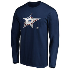 Dallas Stars Banner Wave Logo Long Sleeve T-Shirt Navy