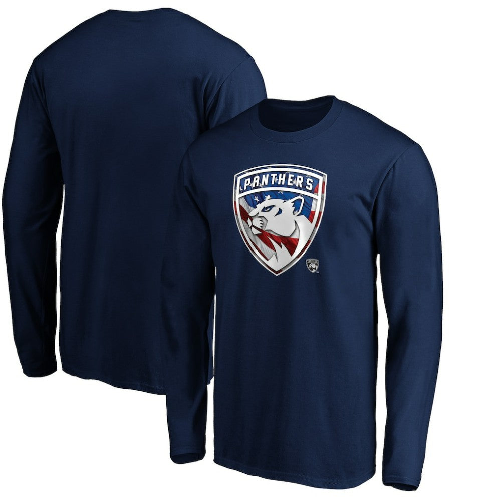 Florida Panthers Banner Wave Logo Long Sleeve T-Shirt Navy